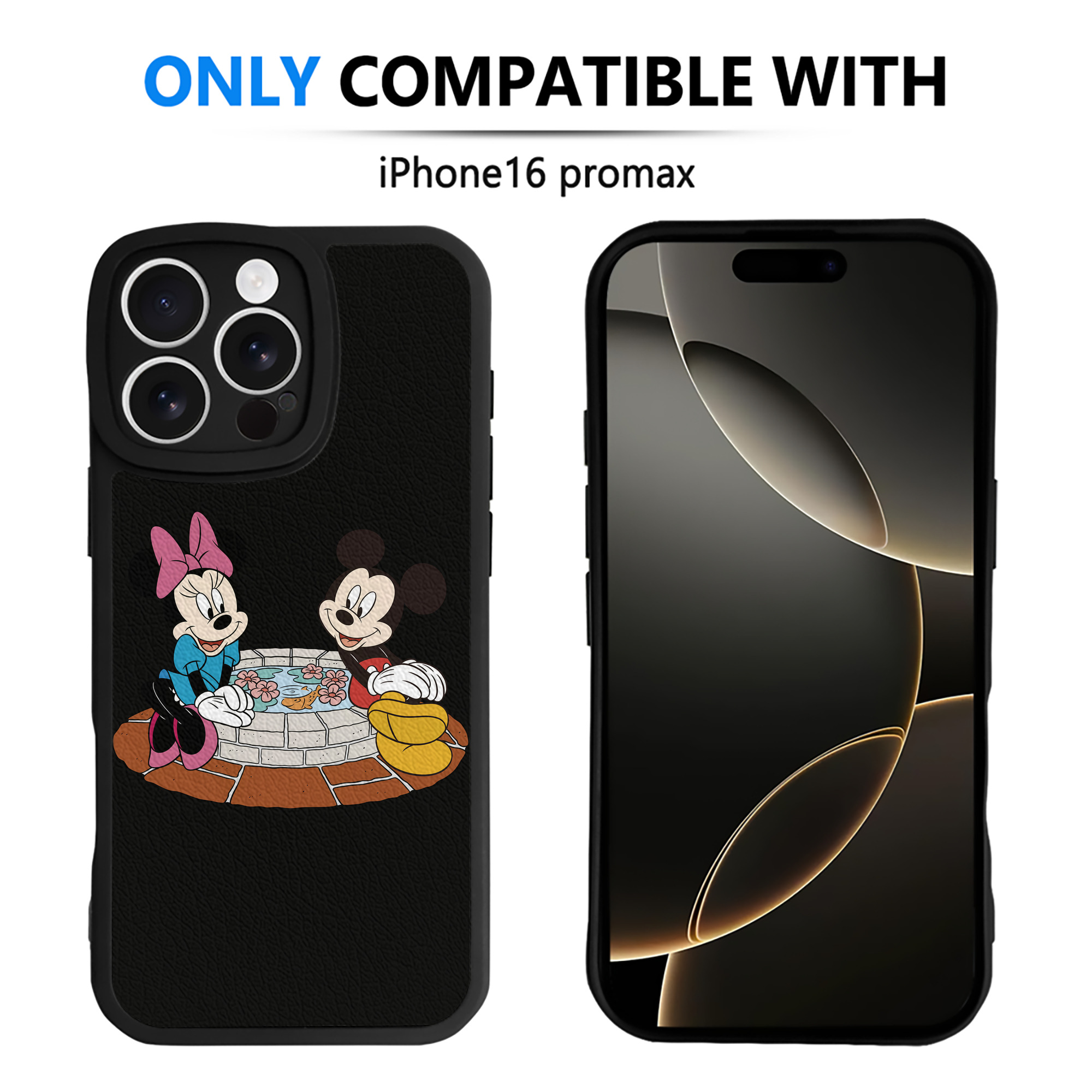 （画像用） ミッキーマウス Mickey Mouse 【iPhone 16シリーズ対応】シリコンスマホケース（レザー調） 材質：シリコン